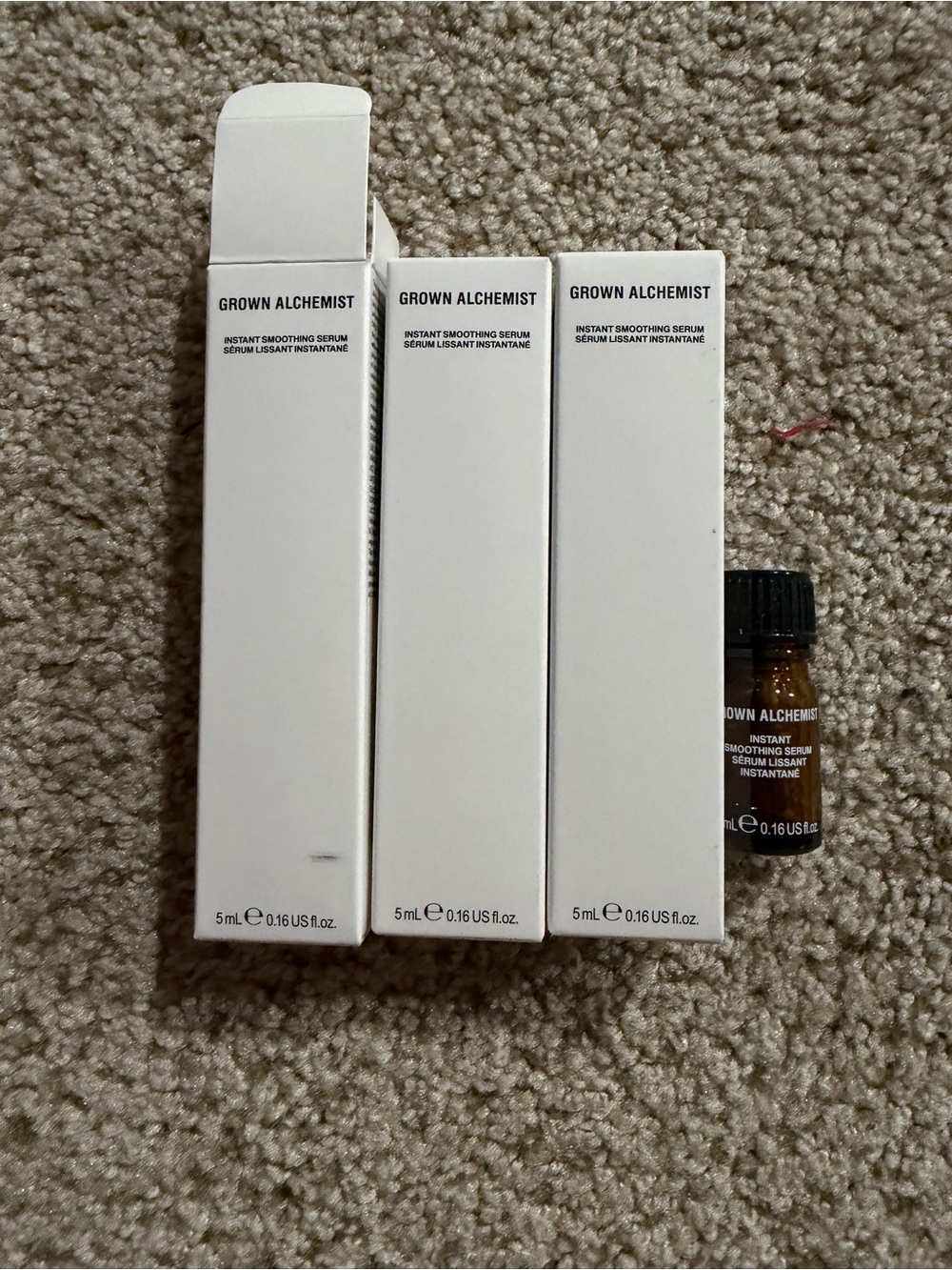 3 Grown Alchemist Instant Smoothing Serum Set 0.16 Oz 5 mL Each MINI NIB